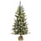 4.5ft. Pre-Lit Trinity Spruce Artificial Christmas Tree With Burlap Base, Clear LED Lights